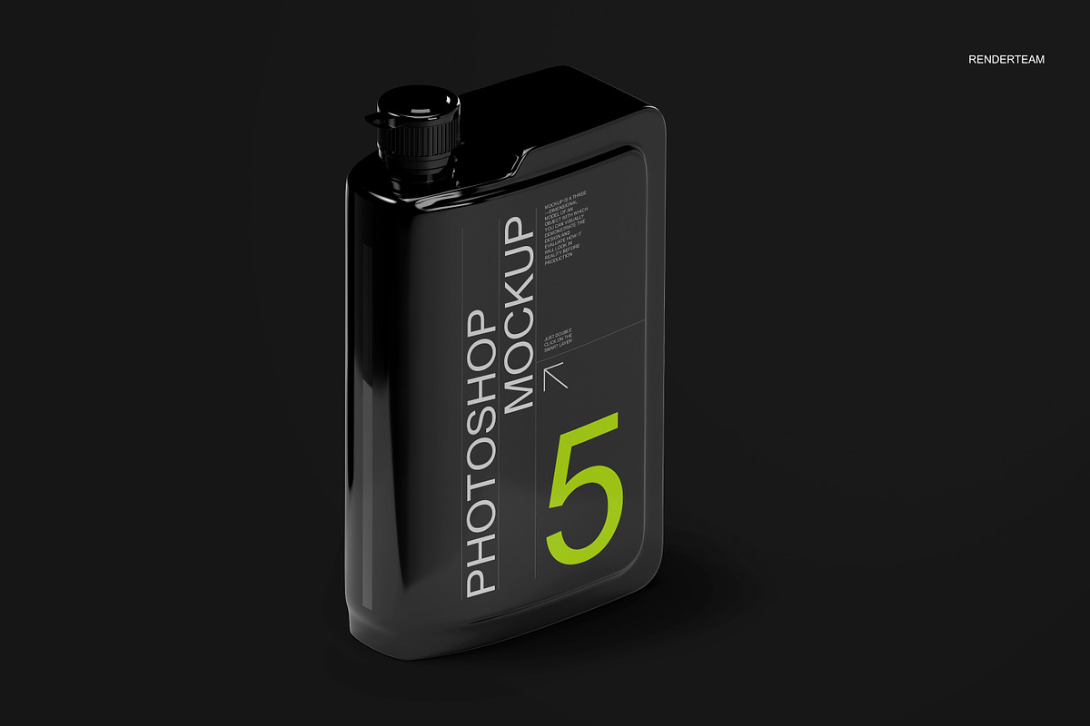 Engine Oil Bottle Mockup Set, a Cups & Container Mockup by Renderteam (Photo 3 of 8)