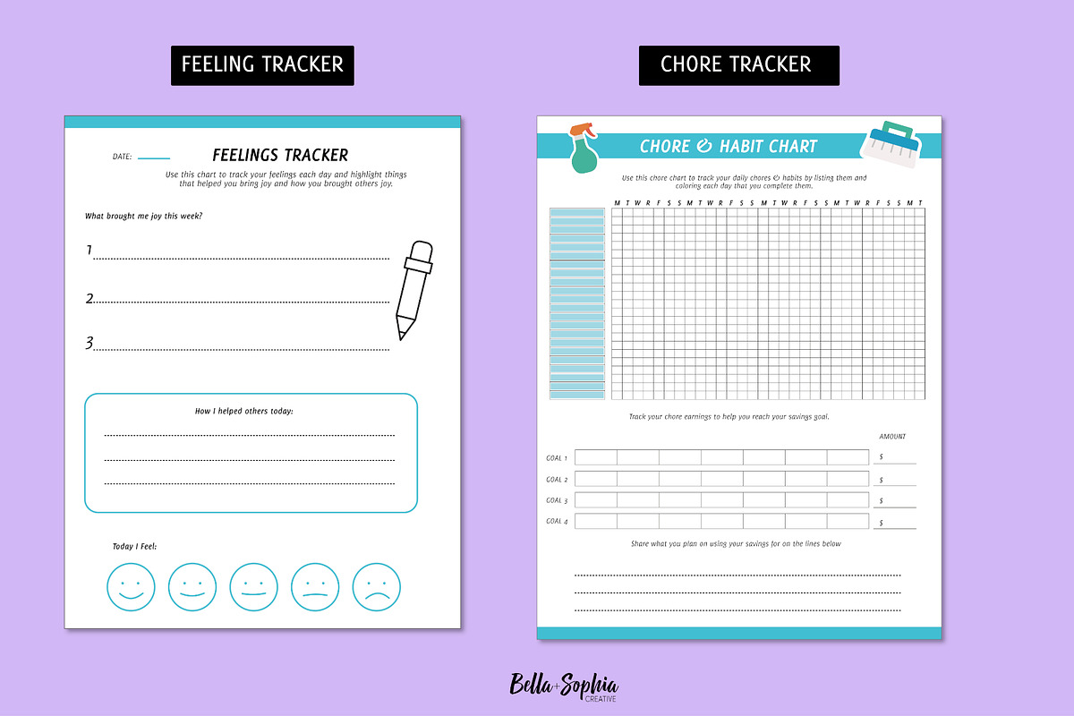 For The Kiddos Printable Bujo Pages, a Stationery Template by Bella+Sophia Creative (Photo 2 of 5)