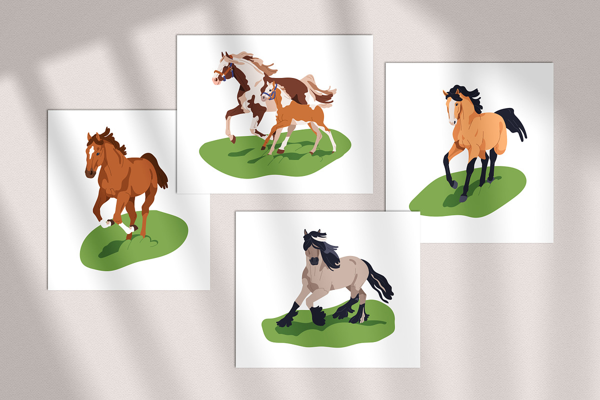 Horses, equine animals running set, an Animal Illustration by Good Studio (Photo 13 of 13)