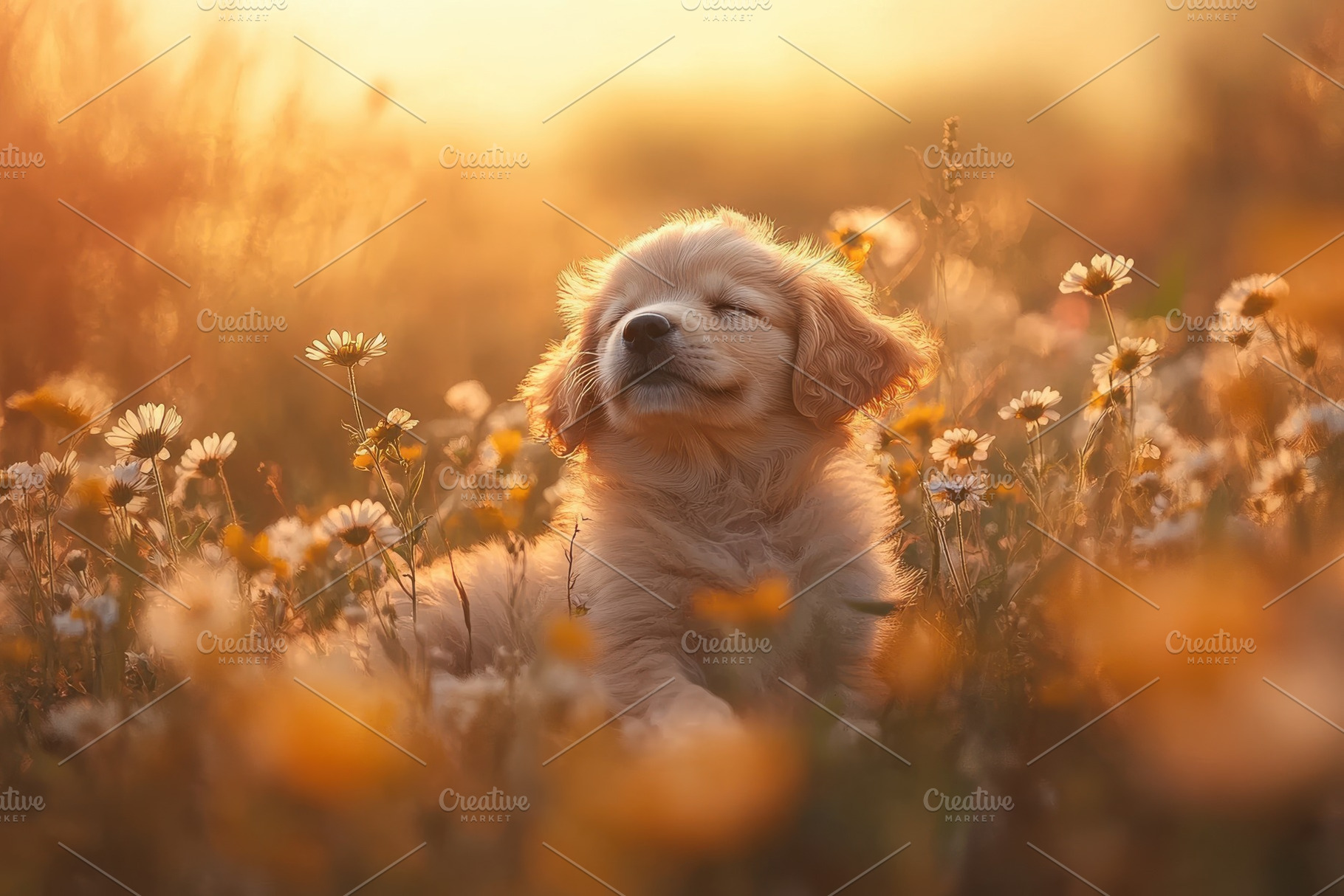 Golden Retriever Puppy Sleeping in S, an Animal Photo by Pixeness Studio