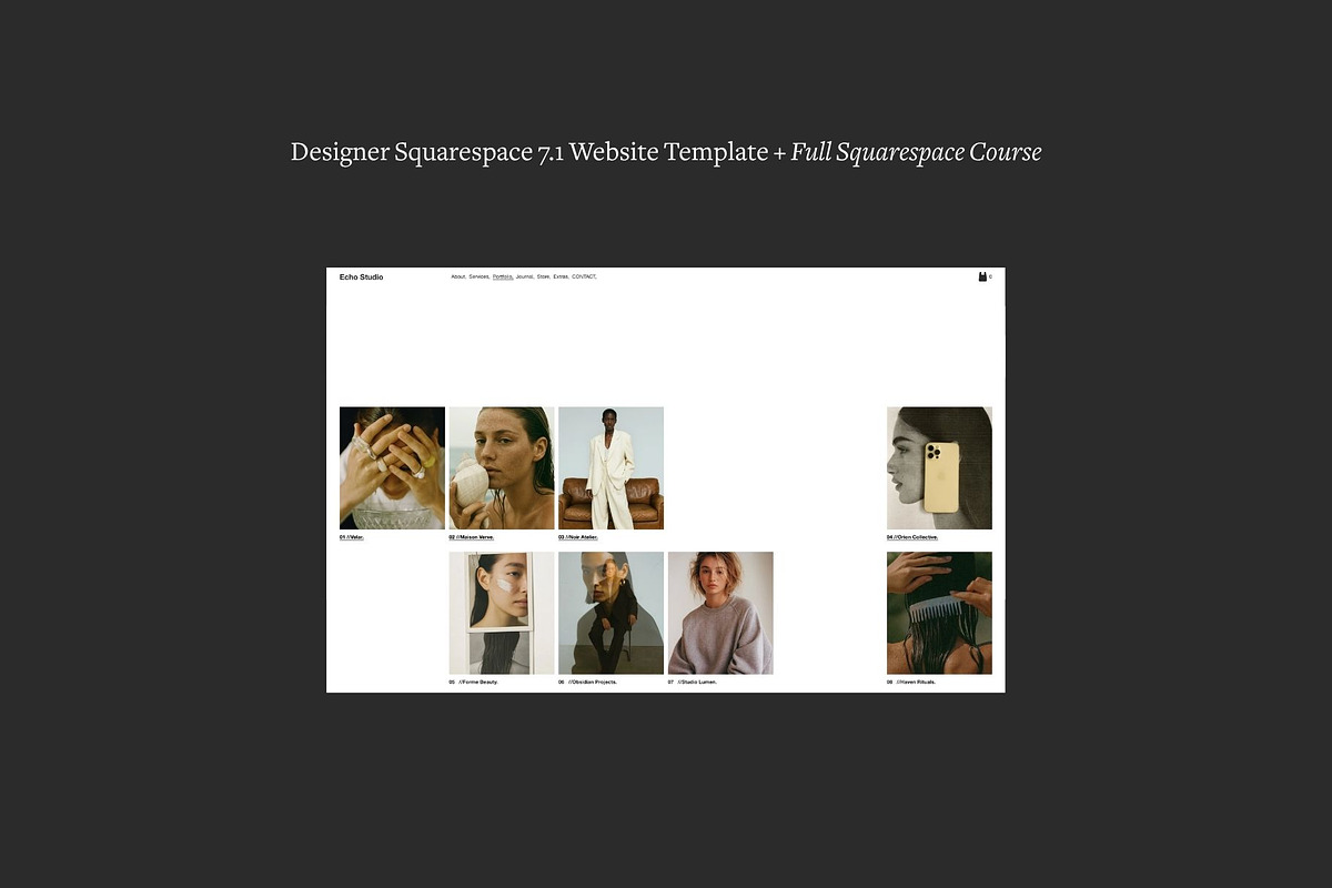 Editorial Squarespace Website, a Squarespace Template by Studio TSM (Photo 3 of 16)