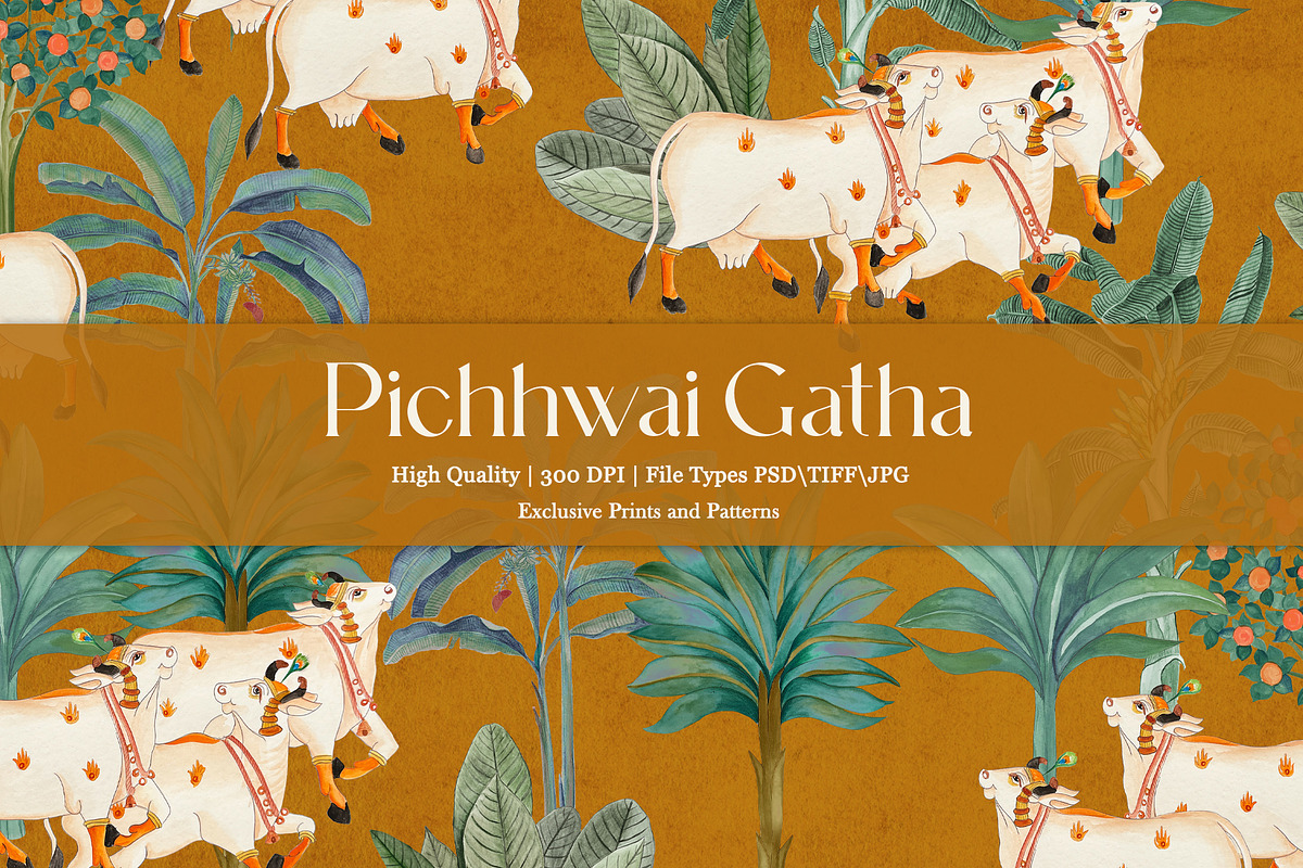 Pichhwai Gatha Prints & Patterns, a Pattern Graphic by GND ART STUDIO (Photo 1 of 8)