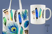 Feathers blue pack, an Illustration by Dana Designs (Thumbnail 2 of 2)