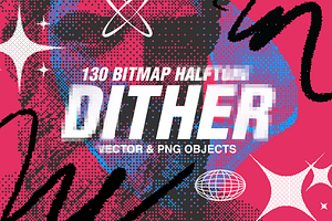 130 Dither Bitmap Vector & PNG Set