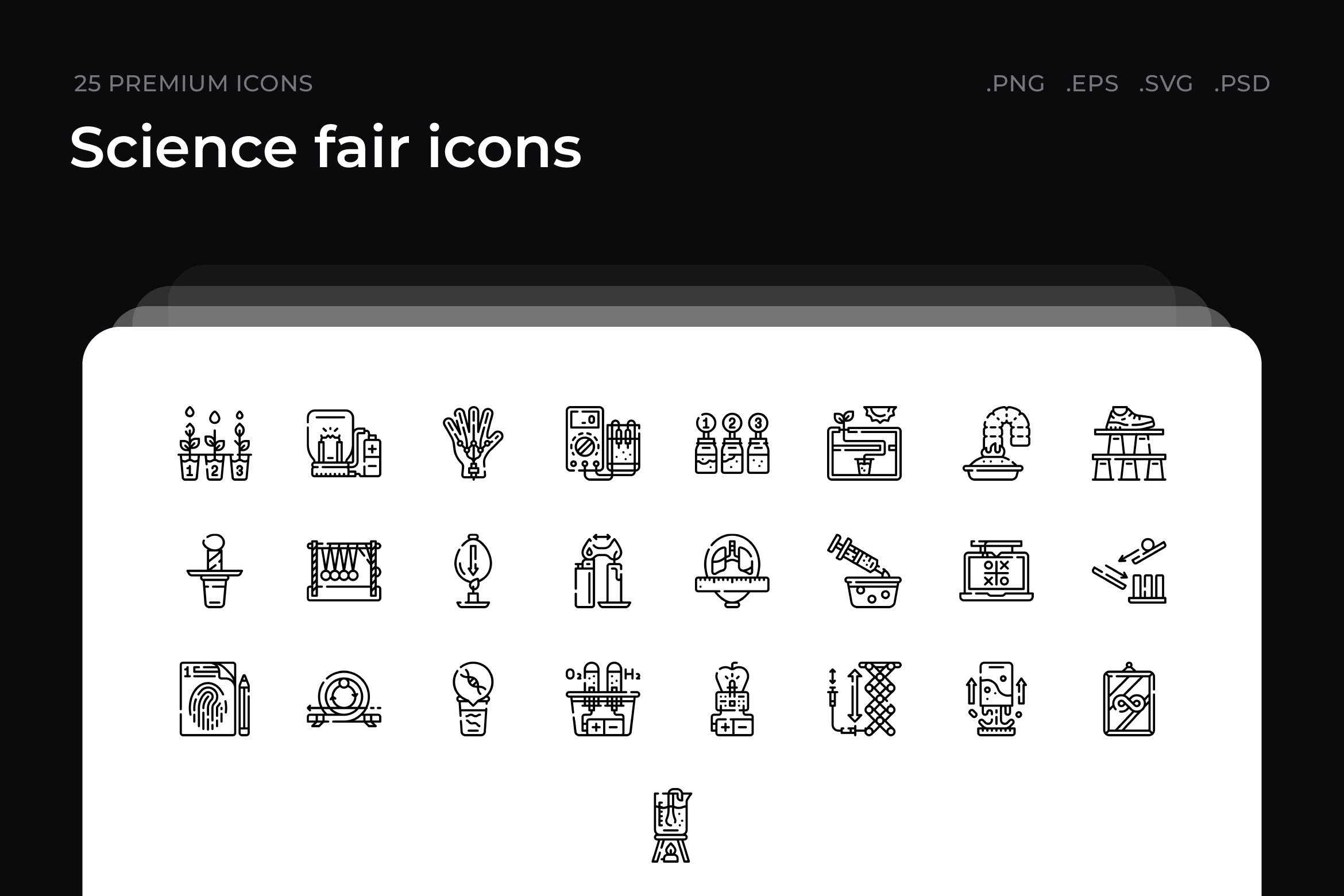 Science fair icons, an Outline Icon by Wencory