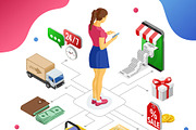 Online Internet Shopping Isometric, a Finance Illustration by TAlex (Thumbnail 6 of 6)