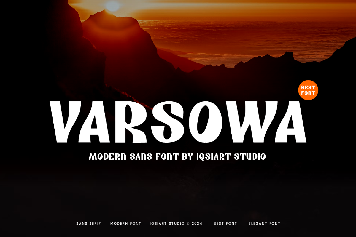 Varsowa - Modern Sans Font, a Sans Serif Font by Iqsiart Studio (Photo 1 of 6)