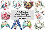 Watercolor Couple Bird Clipart Bundl, an Illustration by Daily.Designs (Thumbnail 1 of 5)
