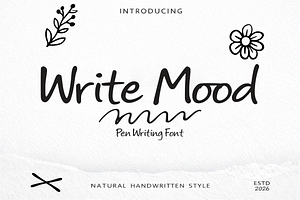 Write Mood is a natural handwritten, a Handwritten Font by cocodesign