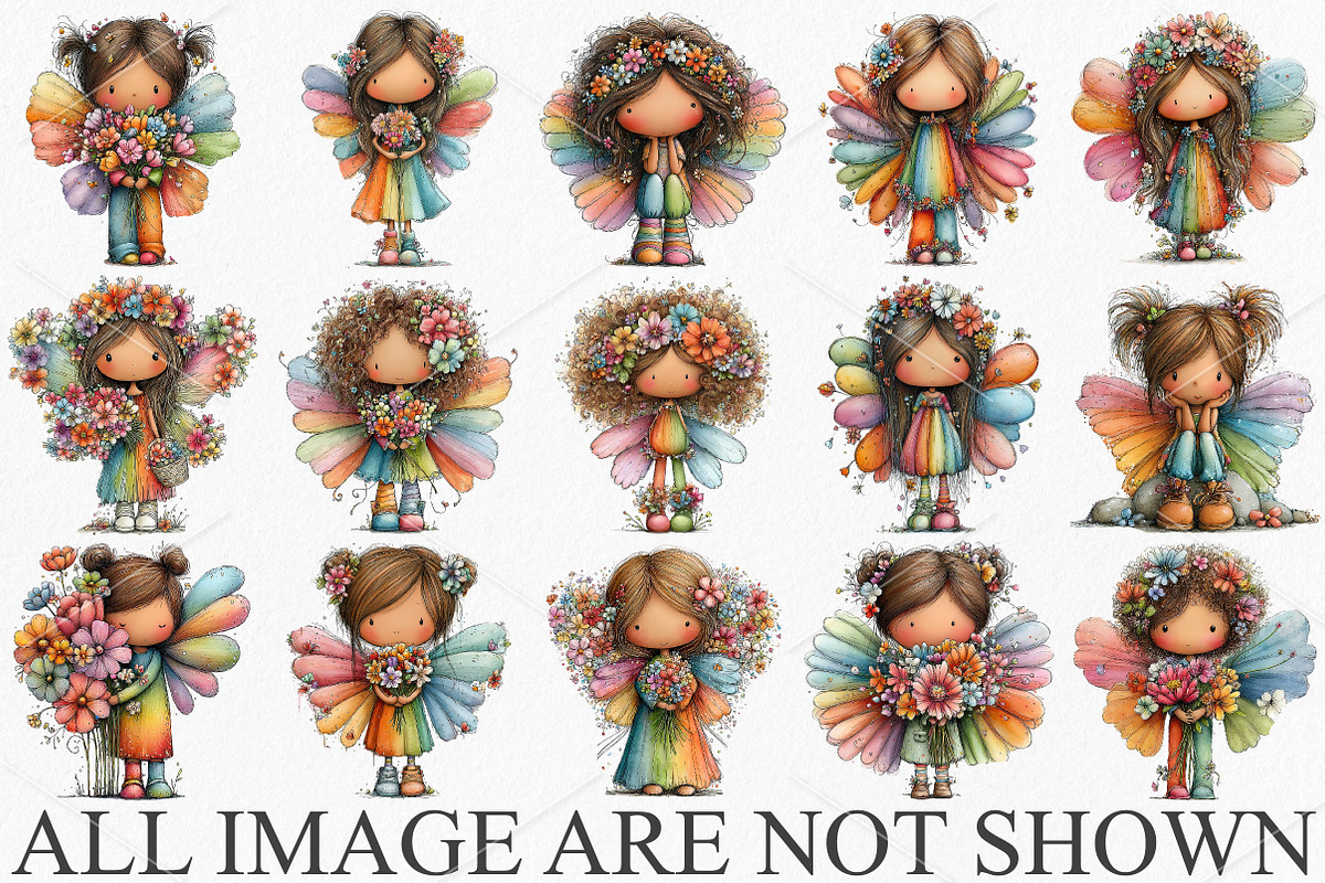 Whimsical Spring Rainbow Girl PNG, a Seasonal Illustration by Canvas Craft (Photo 4 of 7)