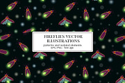 Fireflies vector illustrations, a Decorative Illustration by Robusta (Thumbnail 1 of 6)