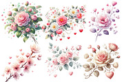 Valentine Watercolor Floral Branch, an Illustration by Designworld (Thumbnail 2 of 5)