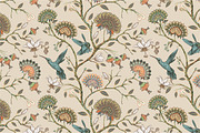 2 Patterns with flowers and birds, a Pattern Graphic by Sunny_Lion (Thumbnail 1 of 2)