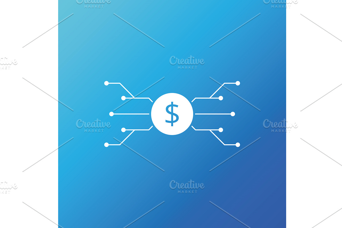 Fintech icon. Finance management, a Finance Illustration by Vector Creator