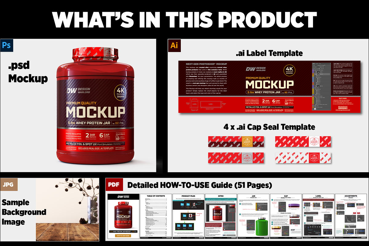 5lb Whey Protein Jar Mockup B2-Pro, a Packaging Mockup by Design Warlord (Photo 14 of 16)