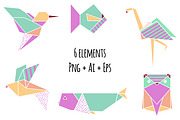 Origami Clipart Set Png Ai Eps, an Illustration by Annakristal (Thumbnail 2 of 2)