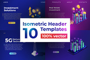 10 Isometric Headers Templates, a Templates & Theme by Roman Paslavsky (Thumbnail 1 of 11)