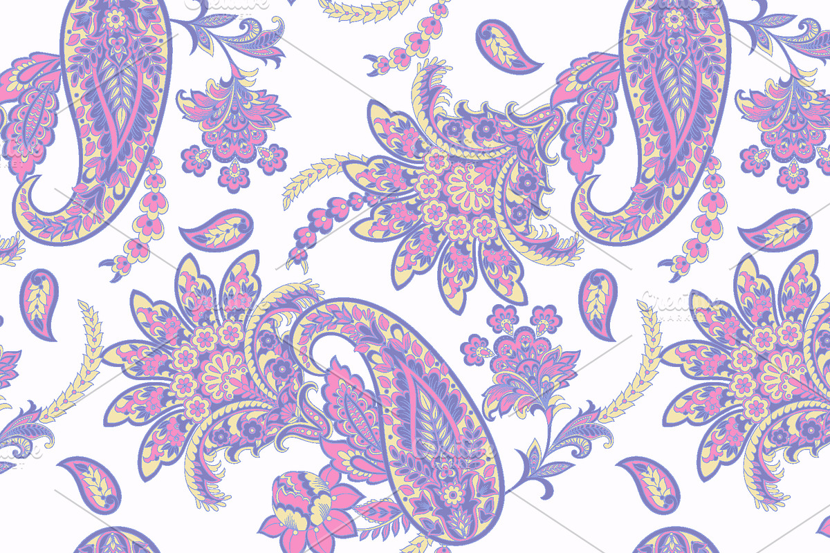 3 Paisley fabric seamless patterns, a Pattern Graphic by antalogiya (Photo 2 of 4)