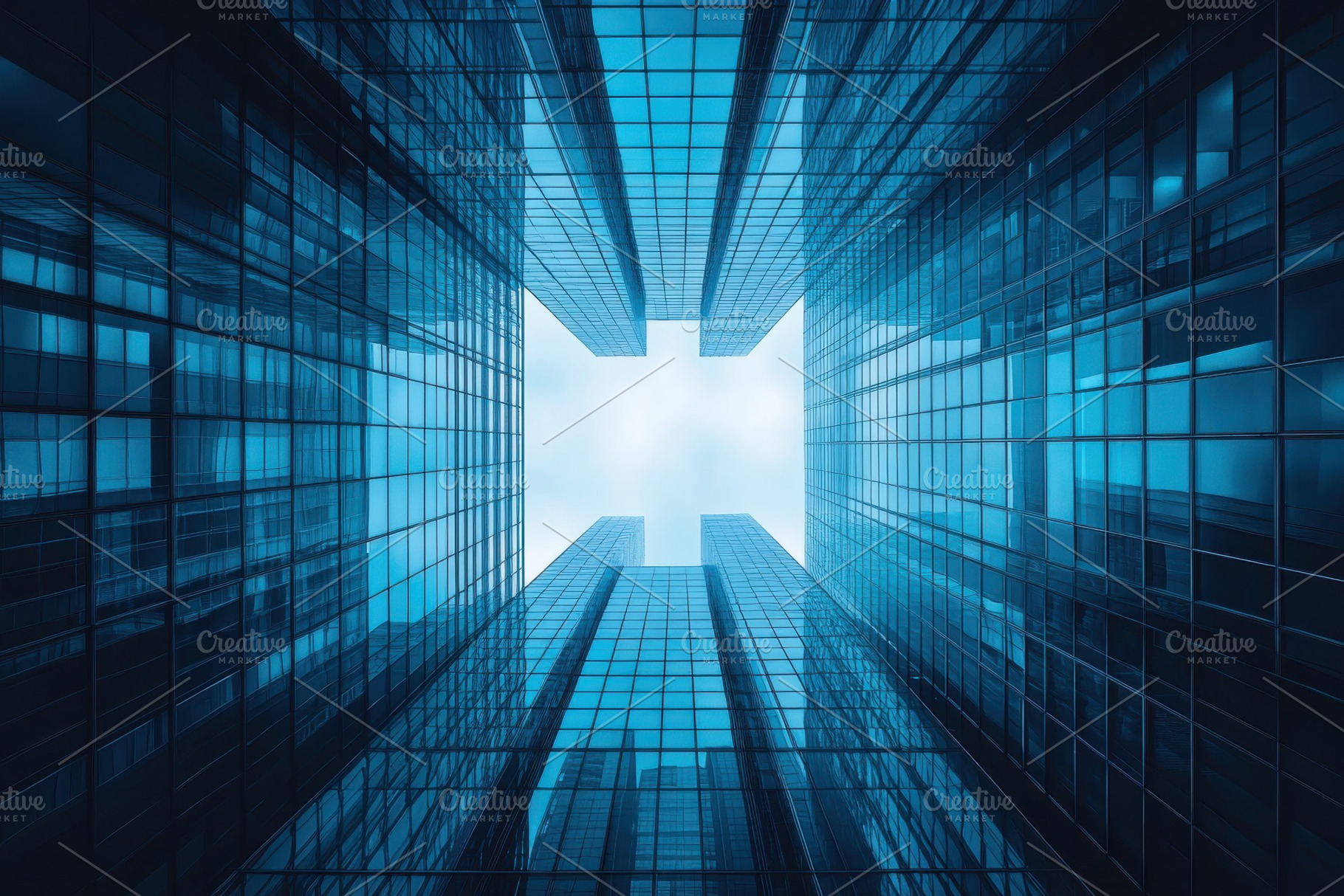 Modern skyscrapers glass architectur, a Photo by Pixeness Studio