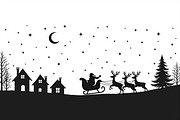 Xmas Reindeer Scene Silhouettes, an Illustration by musafir_fashion (Thumbnail 21 of 21)