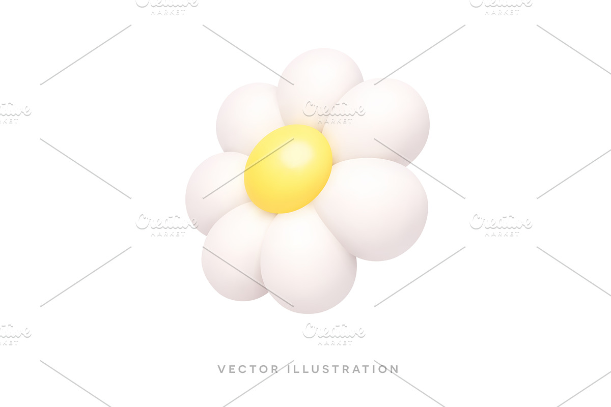 White daisy flower isolated on white, an Object Illustration by GraphiShop