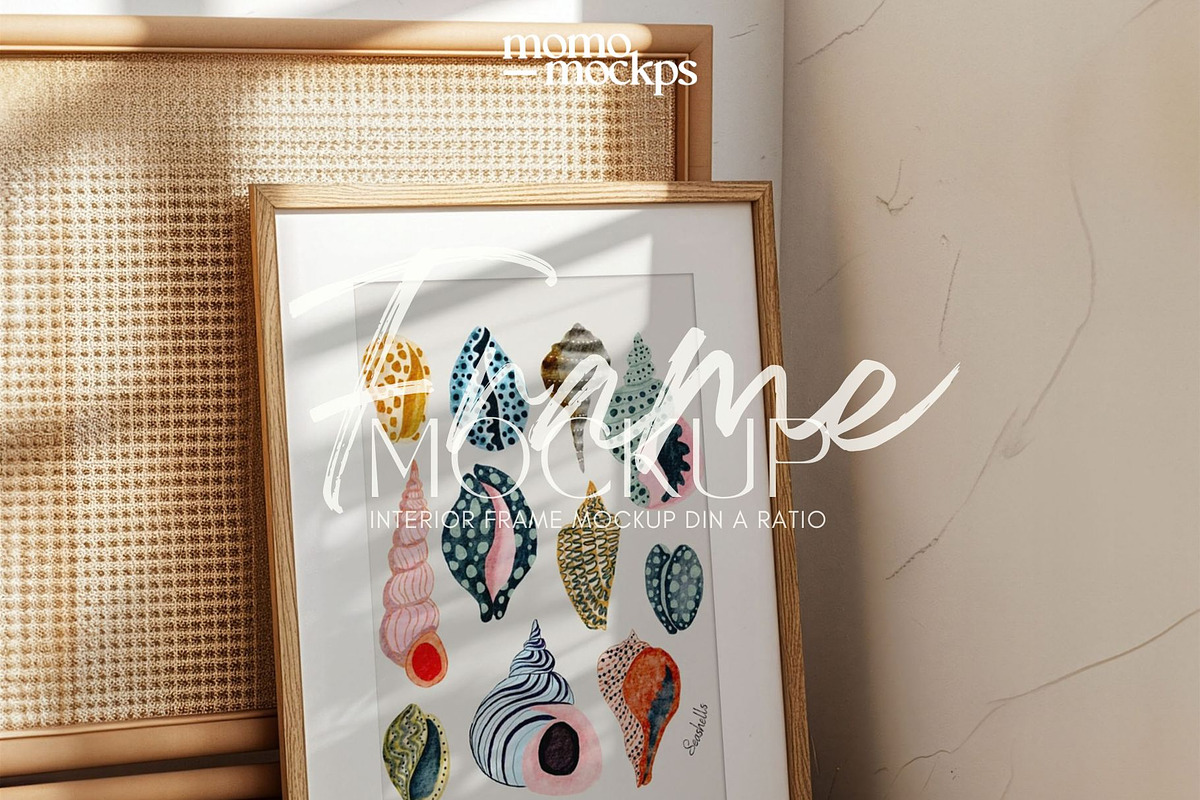 Retro Frame Mockup Leaning Poster, a Household Mockup by momomockps (Photo 9 of 9)