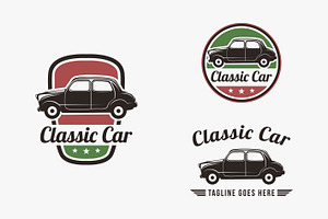 Set of Vintage classic car logo