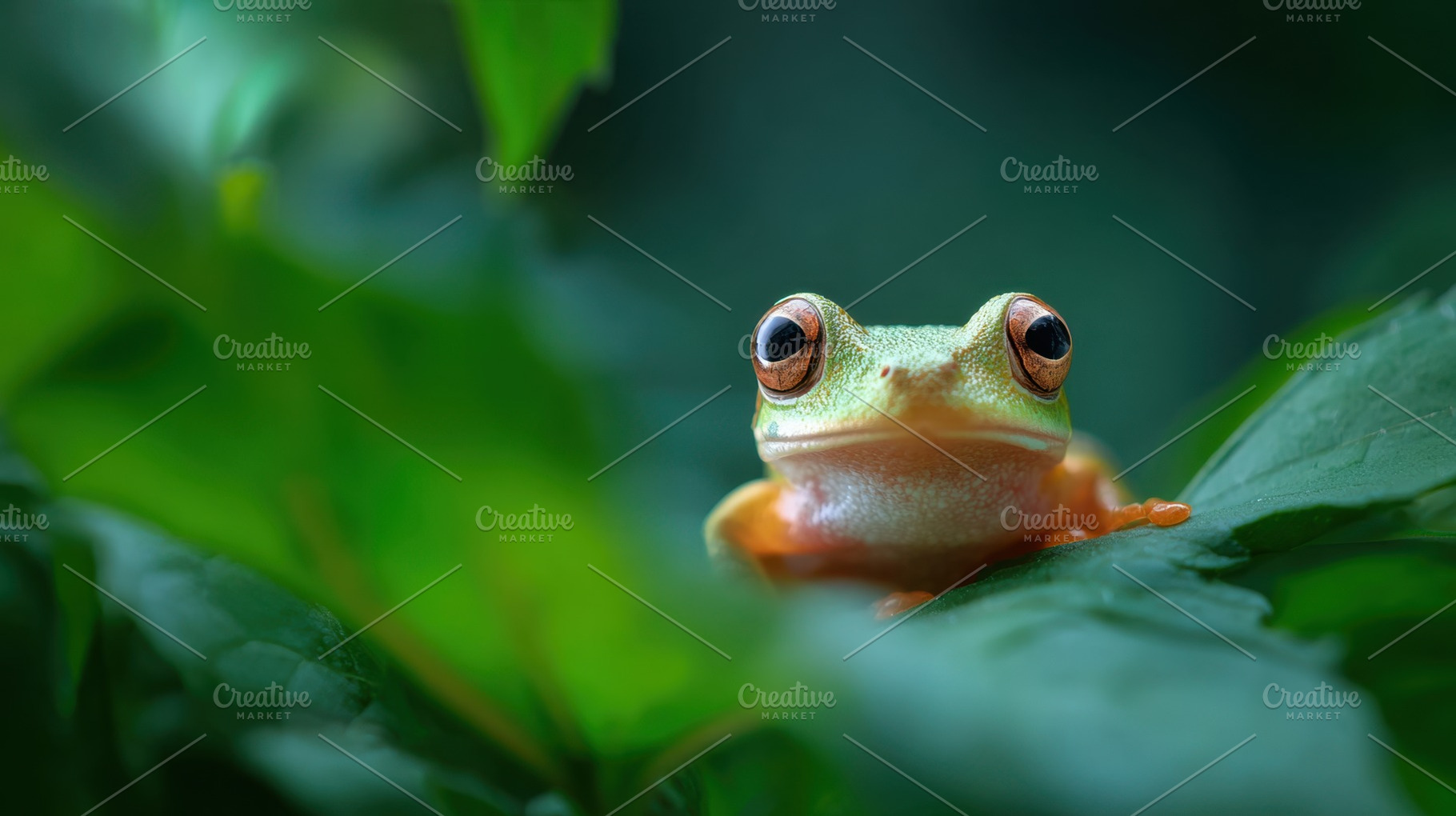 Frog sitting on green leaf in nature, a Photo by Beautiful things