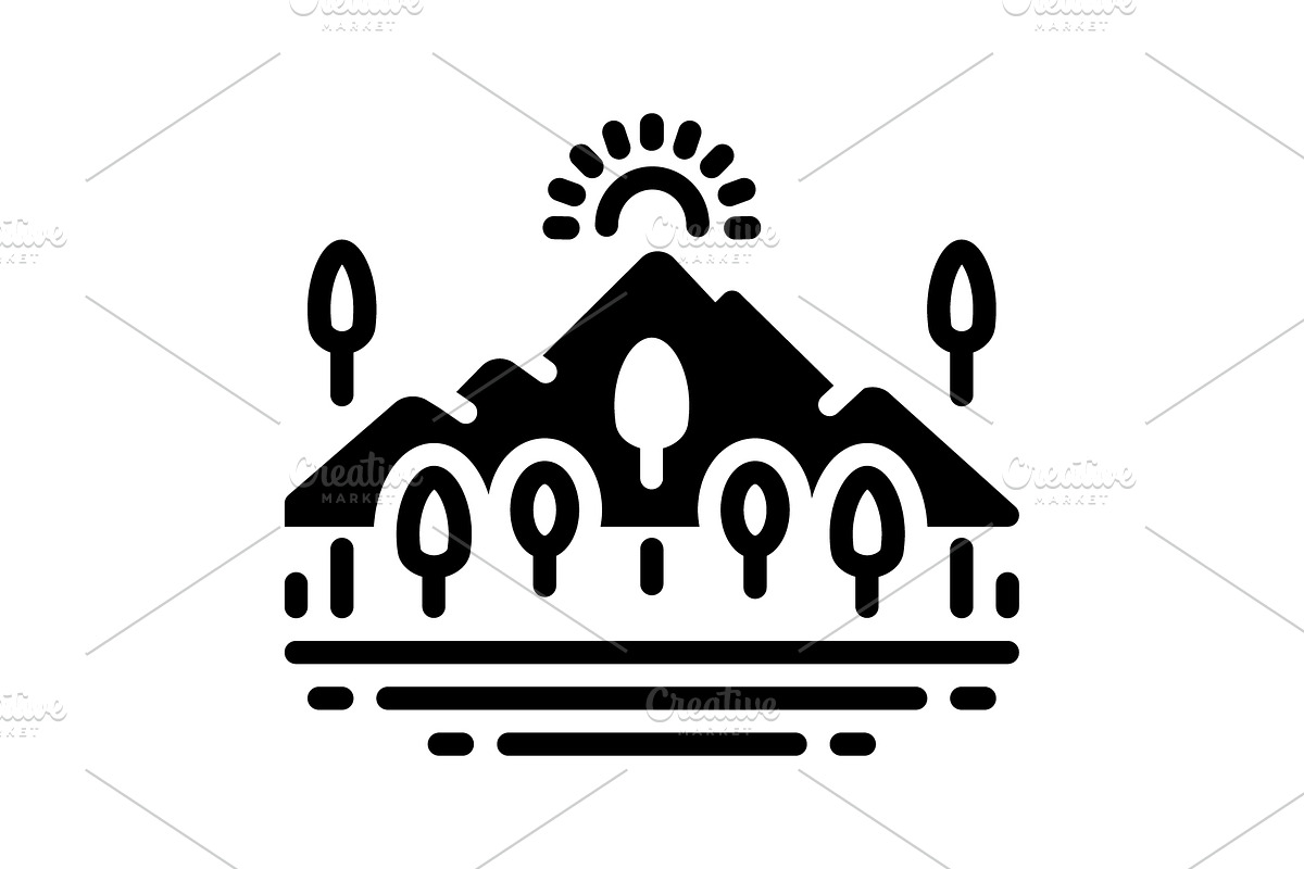 Outdoors countryside solid icon, a Solid Icon by Creative priyanka