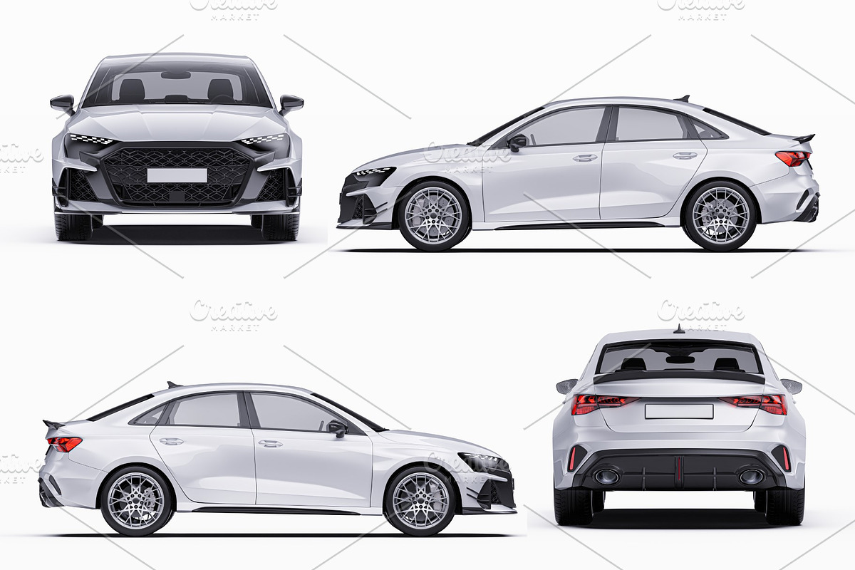 2026 Sport Performance Sedan Set, an Advertising Mockup by Halal Graphic Studio (Photo 11 of 12)