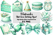 Mint Green Birthday Clipart Bundle, an Illustration by Daily.Designs (Thumbnail 1 of 5)