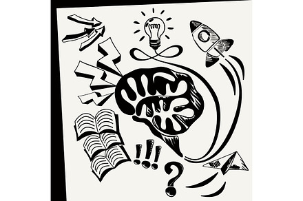 Sheet of paper with lightbulb brain preview 2