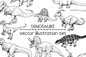 Dinosaurs - vector illustration set