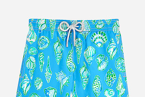 Preppy Blue Seashell Seamless Patter