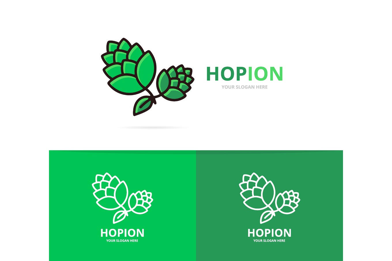 Vector of hop logo design template. Beer and bar symbol or icon, a ...