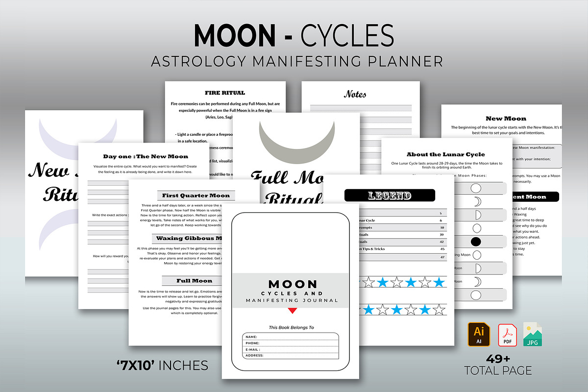 Moon And Astrology Planner, a Stationery Template by obayes (Photo 1 of 7)