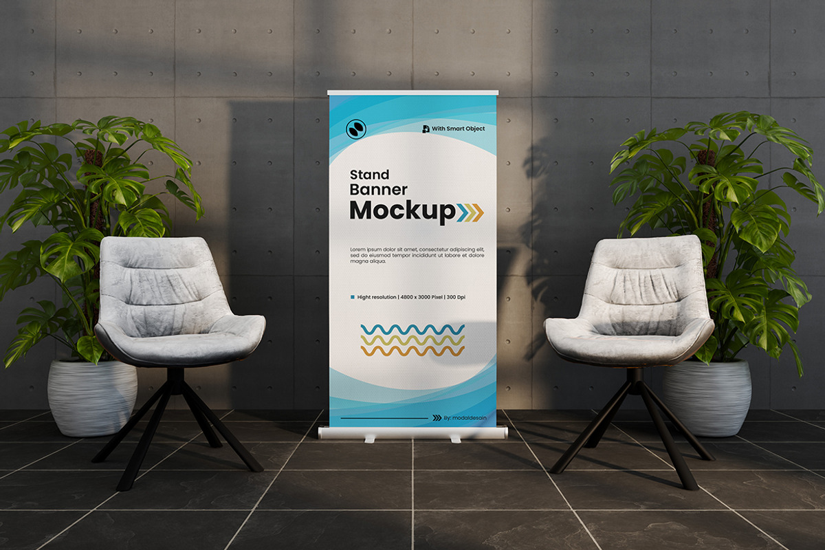Roll Up Banner Mockup, an Advertising Mockup by Artlogs x Modaldesain (Photo 3 of 3)