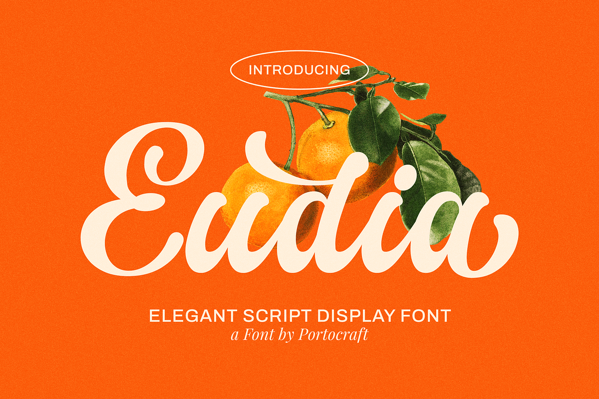 Eudia Elegant Display Script, a Script Font by Portocraft (Photo 1 of 10)