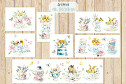 Cute Fluffy Tea Time, an Animal Illustration by Budogoshch (Thumbnail 8 of 15)