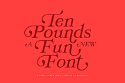Ten Pounds, A Hand-Drawn Font, a Serif Font by Up Up Creative (Thumbnail 1 of 10)