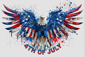 American Eagle Flag 4th of July Png, an Illustration by VetalStock
