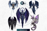 Nocturnal Winged Creatures Clipart, an Illustration by ThatsDesignArt (Thumbnail 8 of 10)
