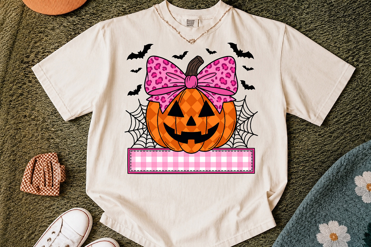 Girl Cheetah Bow Jack-o-Lantern PNG, a Seasonal Illustration by Libby Wishes (Photo 2 of 3)