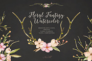 Floral Fantasy Watercolor, a Decorative Illustration by NataliVA (Thumbnail 1 of 4)
