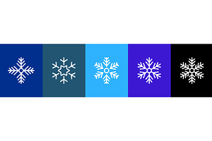 White snowflake icons. Vector flat, an Object Illustration by GraphiShop