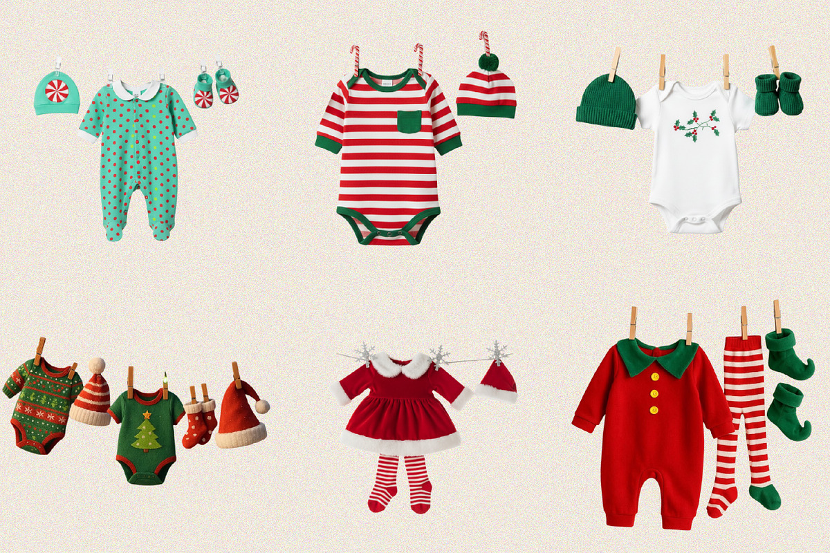 Christmas Baby Clothesline Clipart B, an Illustration by SVGArt (Photo 8 of 8)