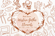 Hand-Drawn Western Gothic Line Art, an Object Illustration by RimzStudio (Thumbnail 1 of 5)