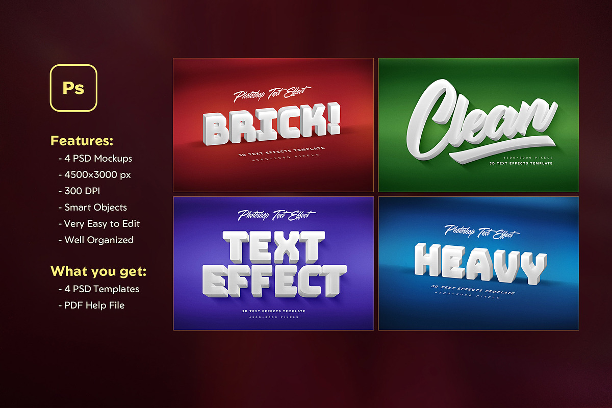 Bold White 3D Text Effect, a Layer Style Add-On by Andrew Skoch Design (Photo 6 of 6)