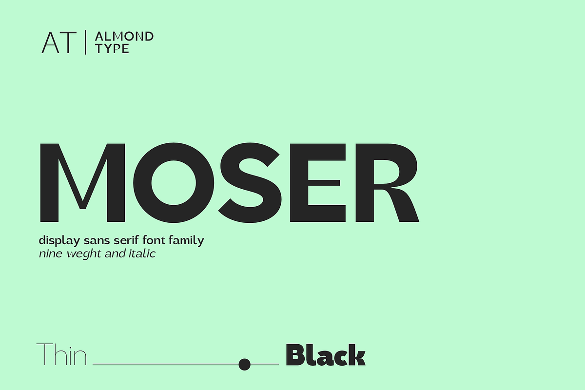 Moser | Font Family, a Sans Serif Font by Almond Type (Photo 1 of 11)
