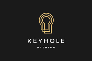 Key Hole Logo Vector Icon